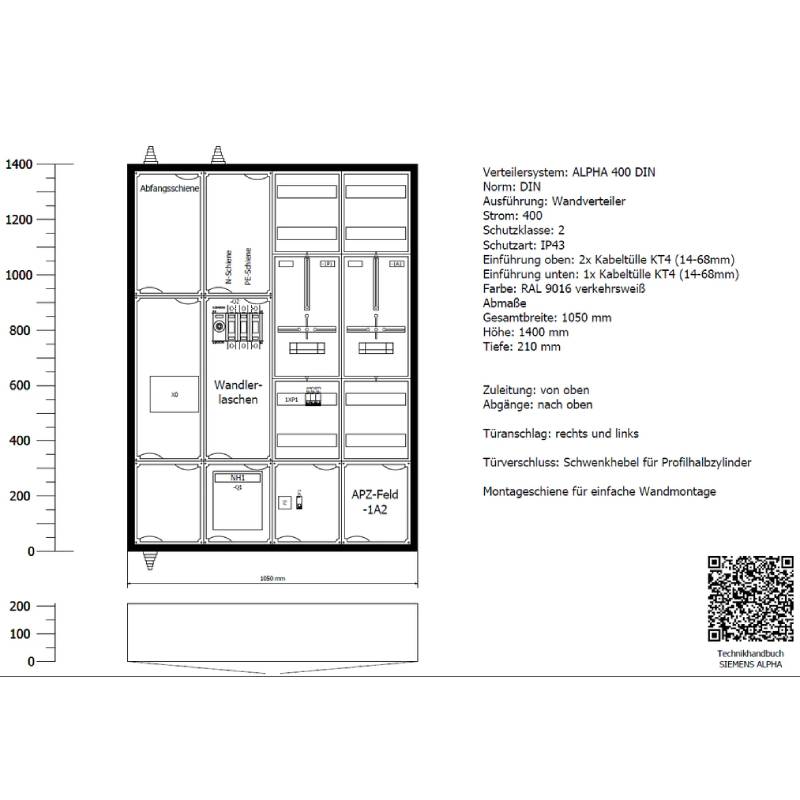 Wandlermessung B4 250A mit NA-Schutz